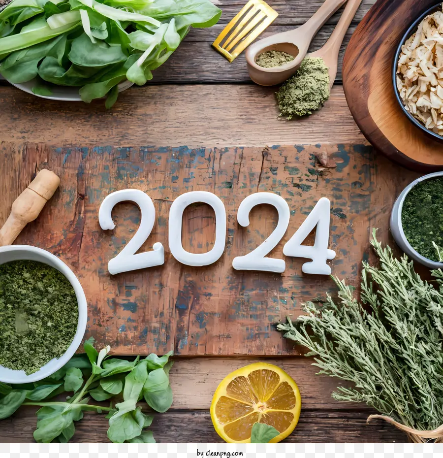 2024 Ano Novo，Herbs PNG