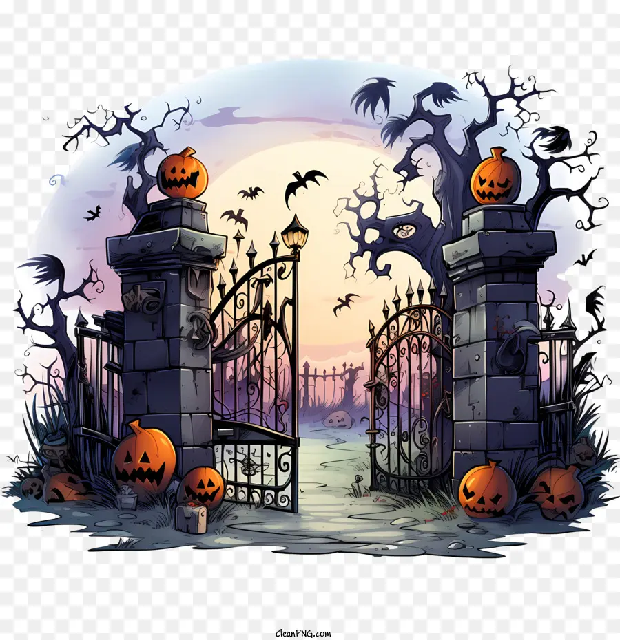 Cemitério De Halloween，Dia Das Bruxas PNG