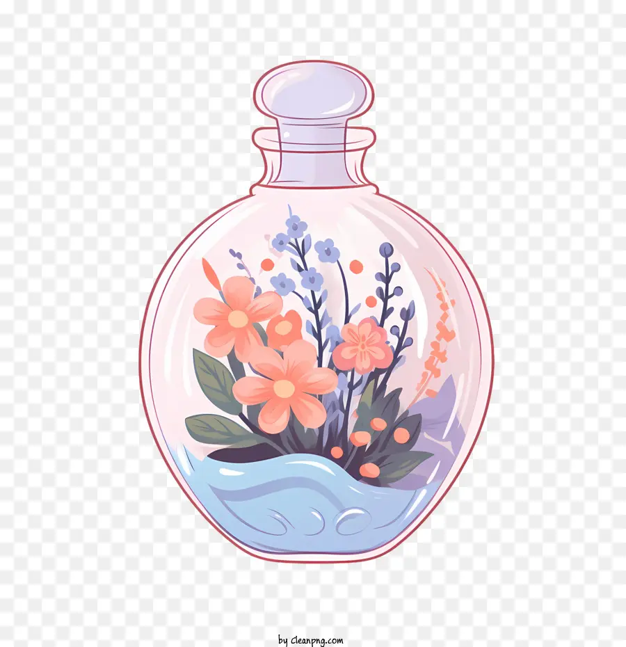 Frasco De Perfume，Garrafa De Flores PNG