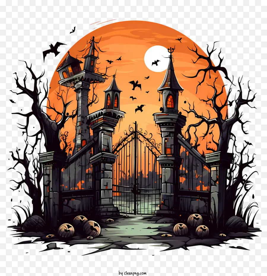 Cemitério De Halloween，Assombrado PNG