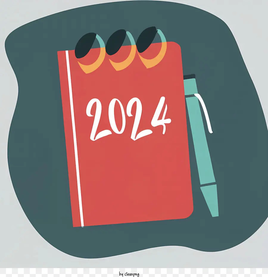 2024 Feliz Ano Novo，Notebook PNG