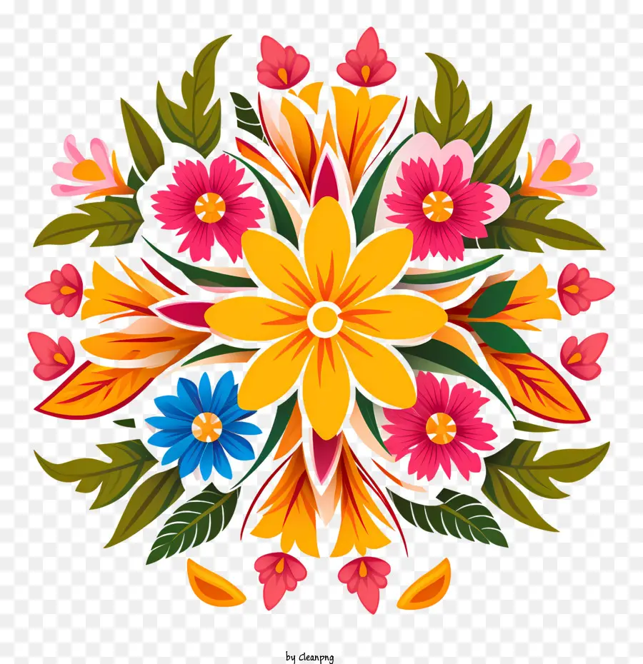 O Nome é Floral Rangoli，Onã PNG