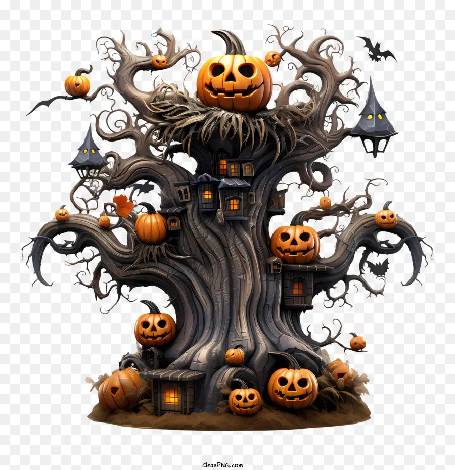 Halloween árvore，Assustador árvore PNG