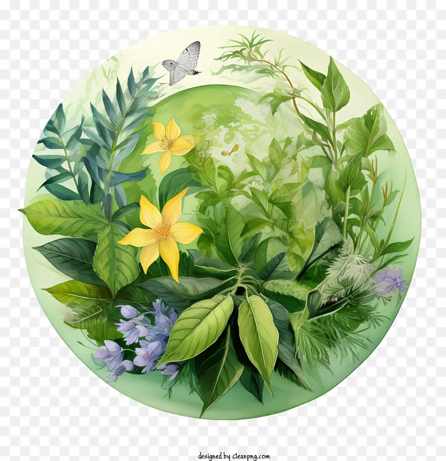 Planeta Terra Verde，Plantas Verdes PNG