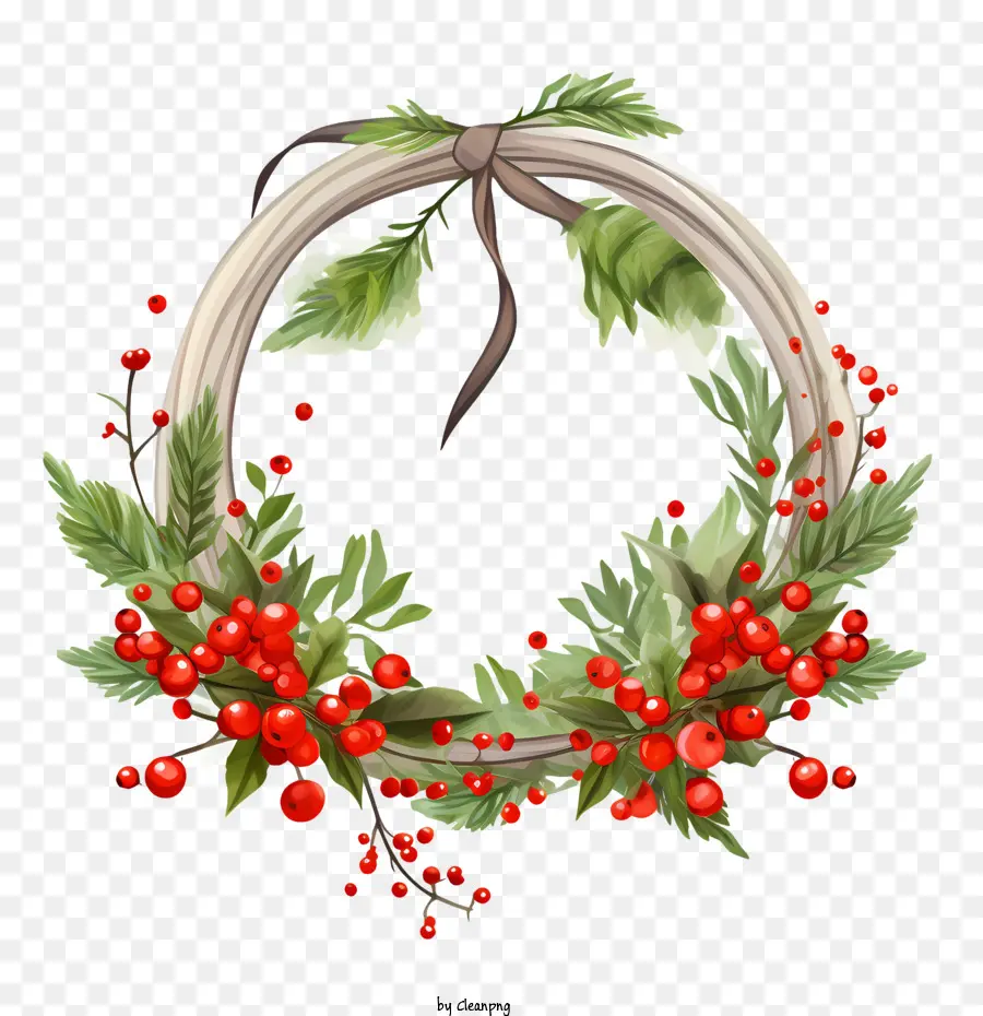 Christmas Mistletoe Wreath，A Grinalda PNG