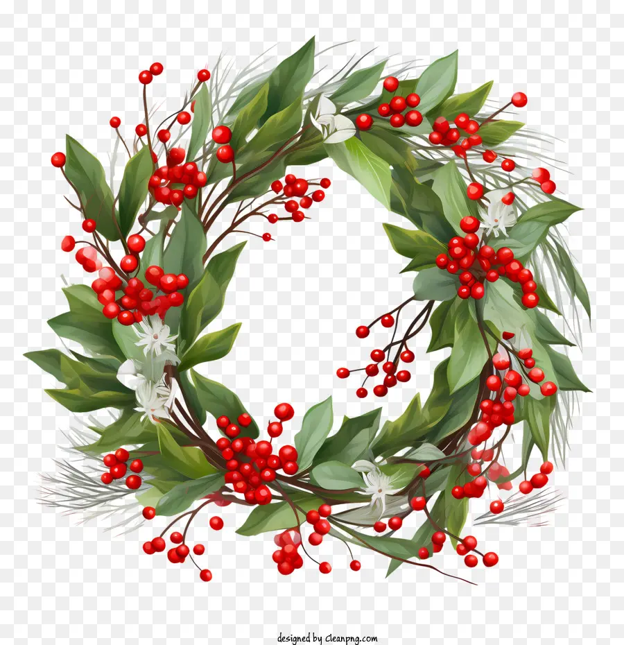 Christmas Mistletoe Wreath，A Grinalda PNG