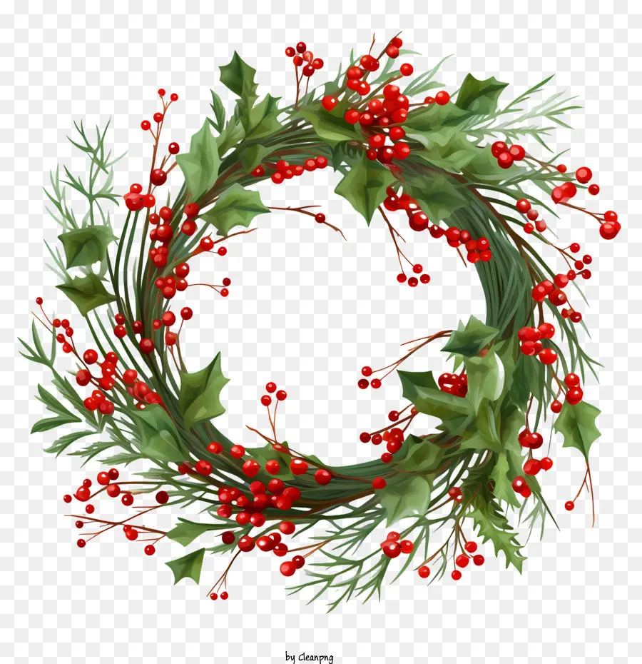 Christmas Mistletoe Wreath，A Grinalda PNG