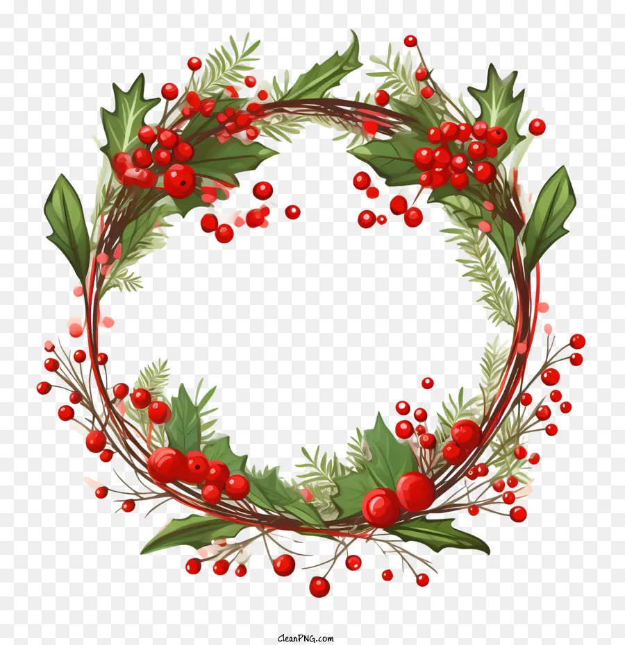 Christmas Mistletoe Wreath，A Grinalda PNG