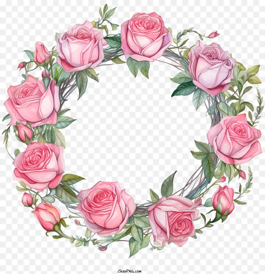 Coroa De Flores Rosa，A Grinalda PNG