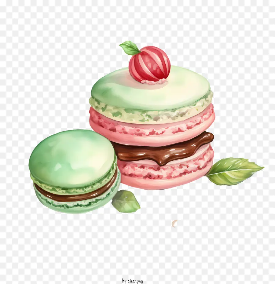 Dia Do Macarrão，Macarons E Hortelã PNG