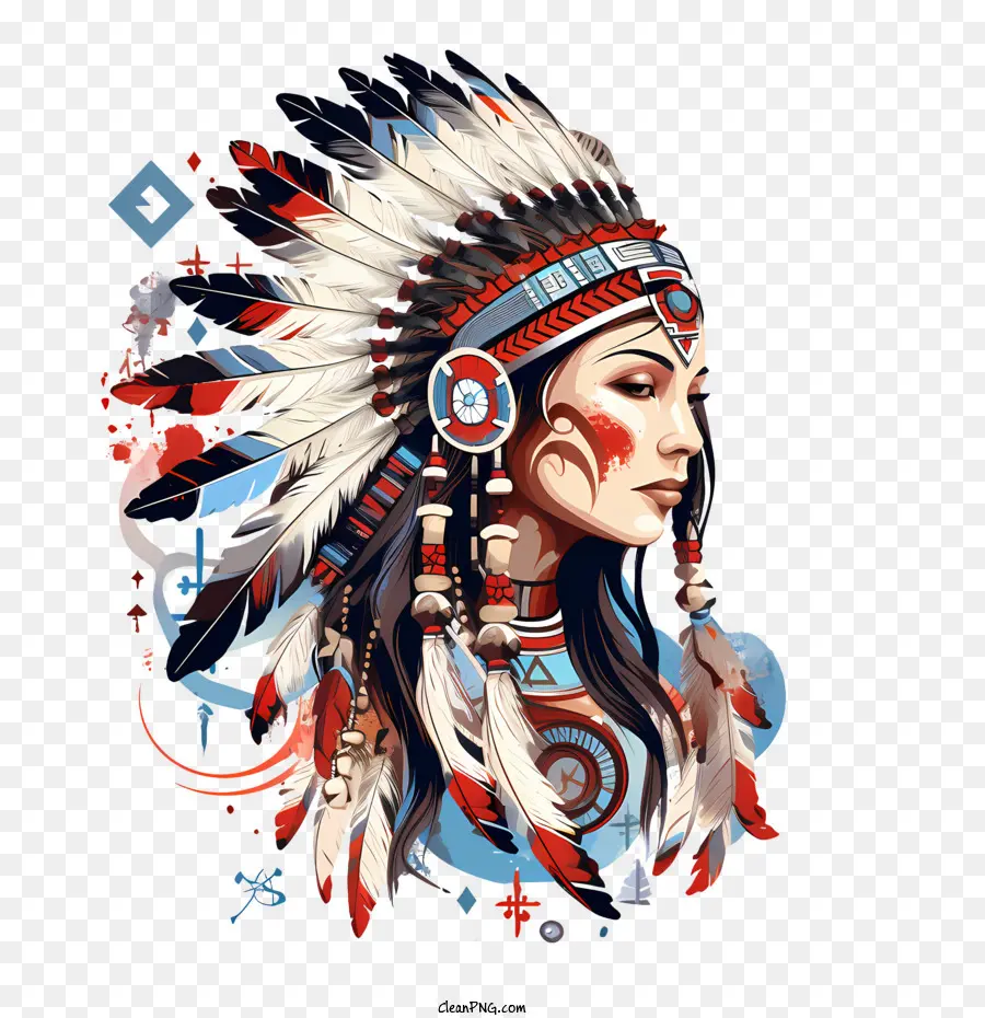 Nativos Americanos Dia，Mulher Nativa Americana PNG