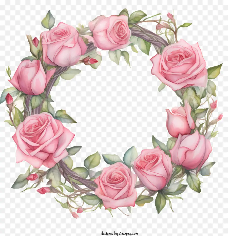 Coroa De Flores Rosa，Rosas Cor De Rosa PNG
