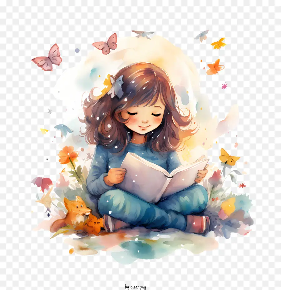 Livro De Leitura，Menina PNG