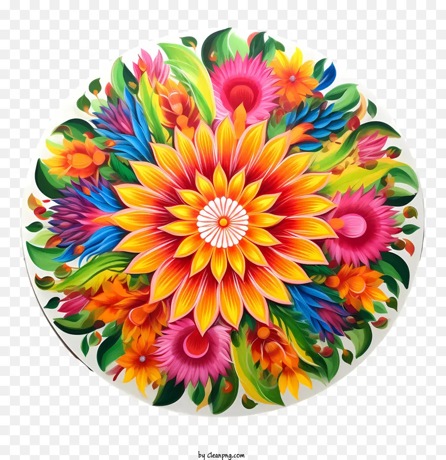 O Nome é Floral Rangoli，Onã PNG