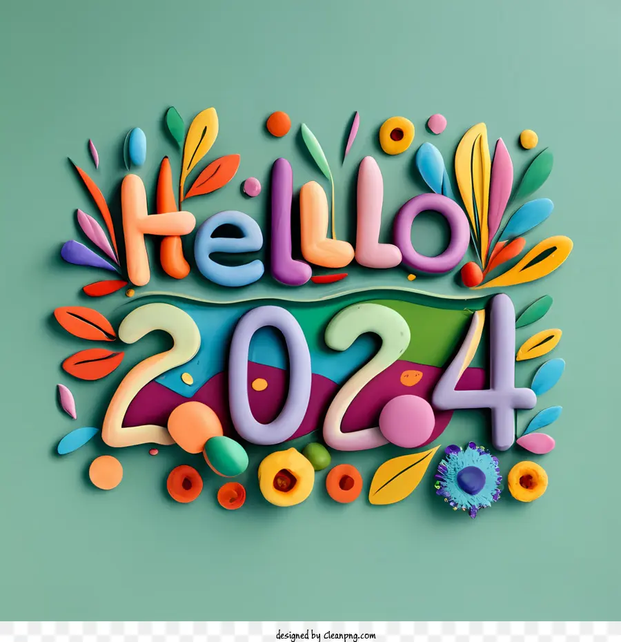 2024 Feliz Ano Novo，Olá PNG