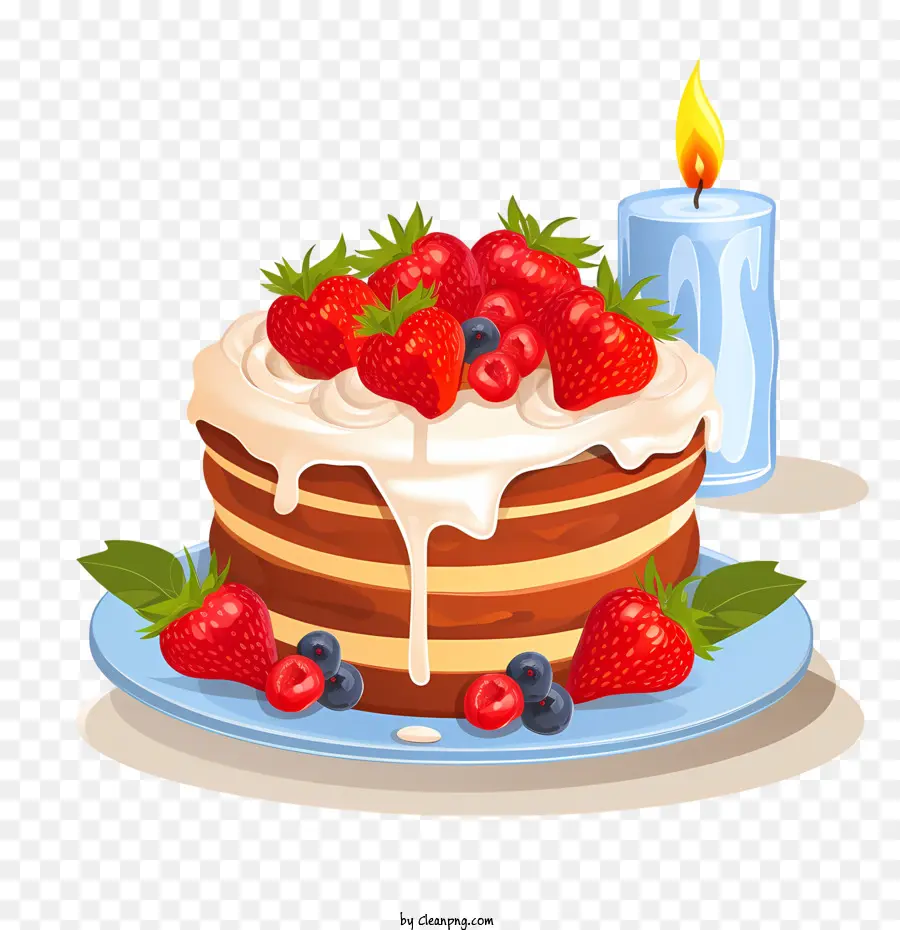 Bolo De Aniversário，Sobremesa PNG