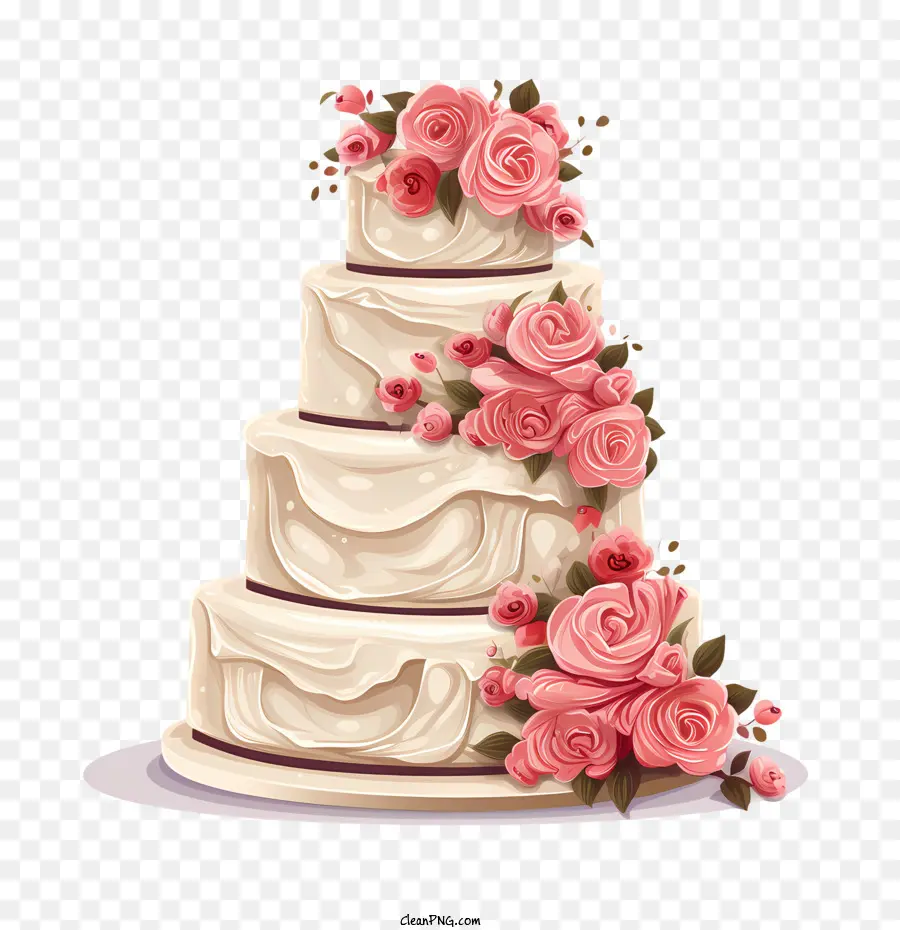 Bolo De Casamento，Bolo Rosa PNG