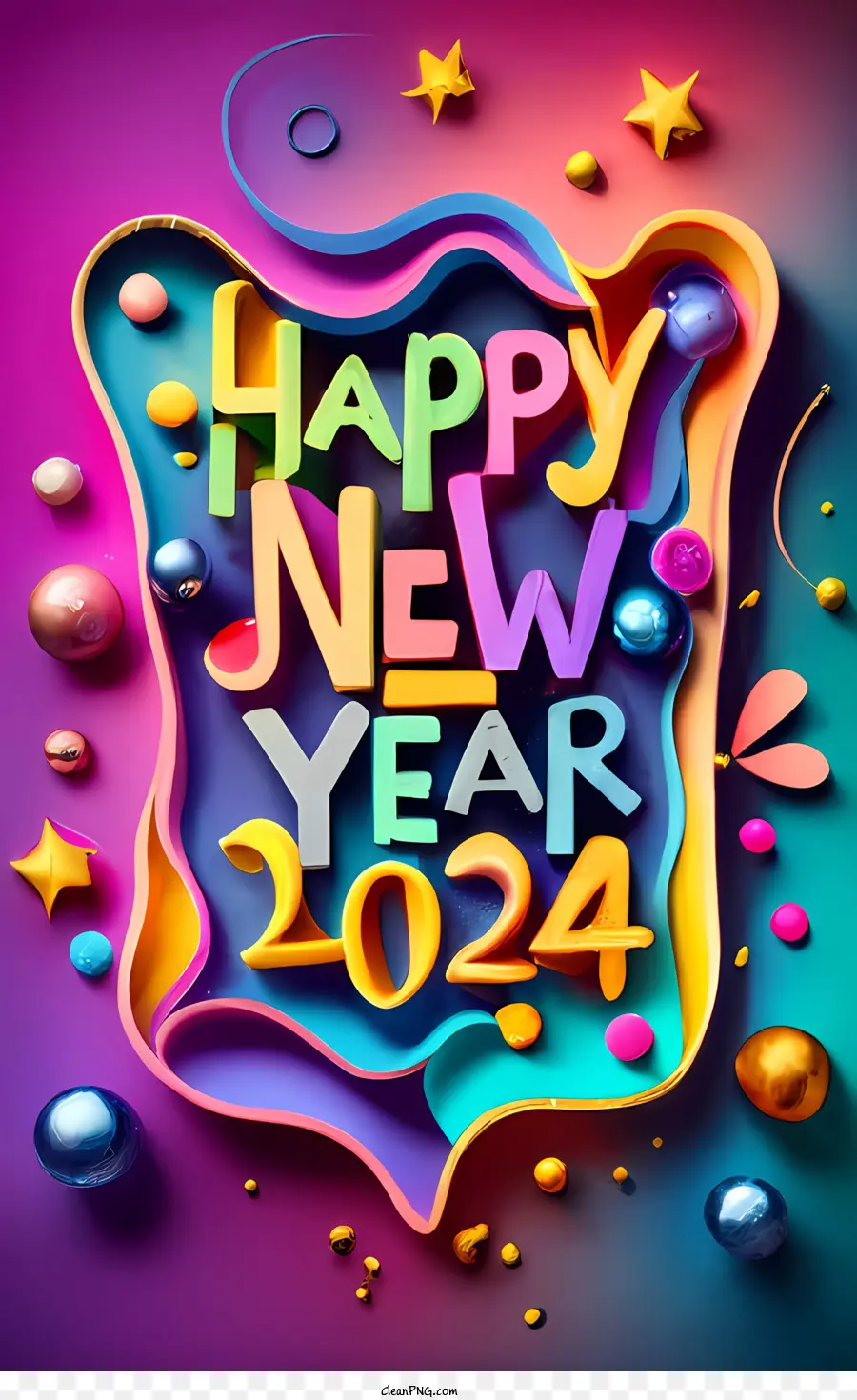 2024 Olá，Feliz Ano Novo 2023 PNG