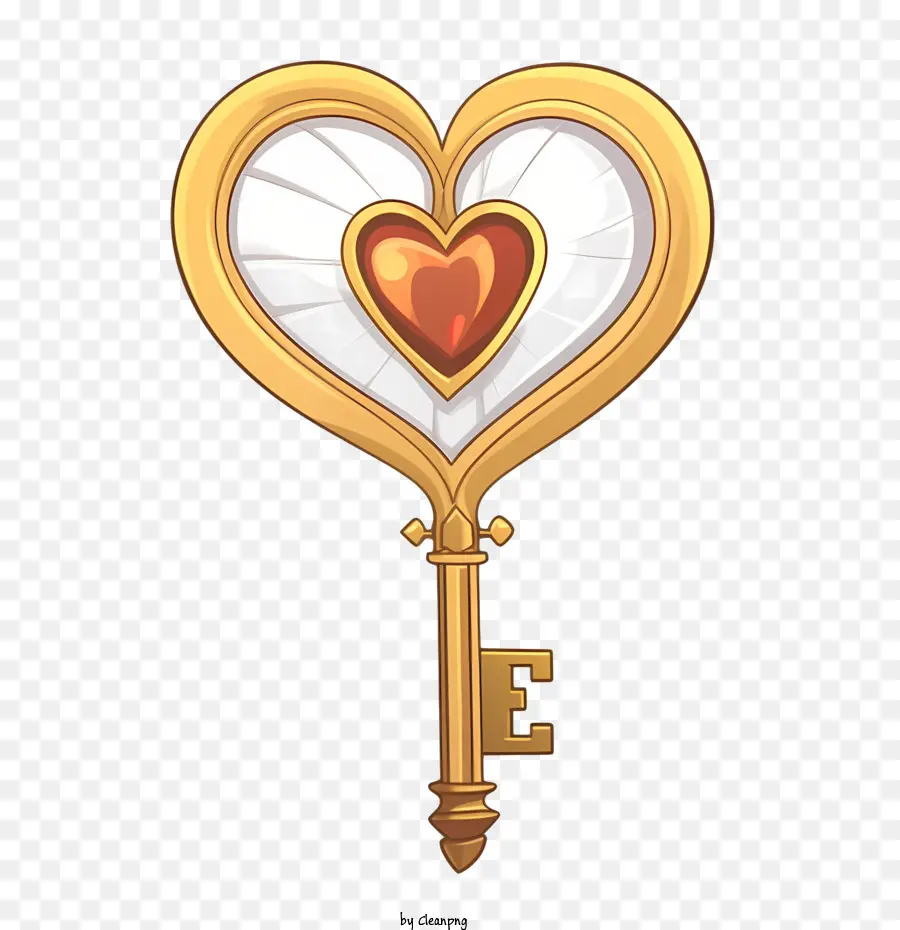 Golden Key，Chave Em Forma De Coração PNG