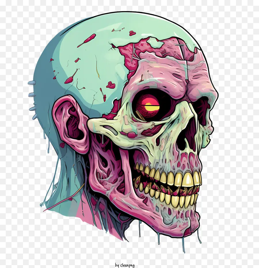 Zombie Crânio，Zombie PNG