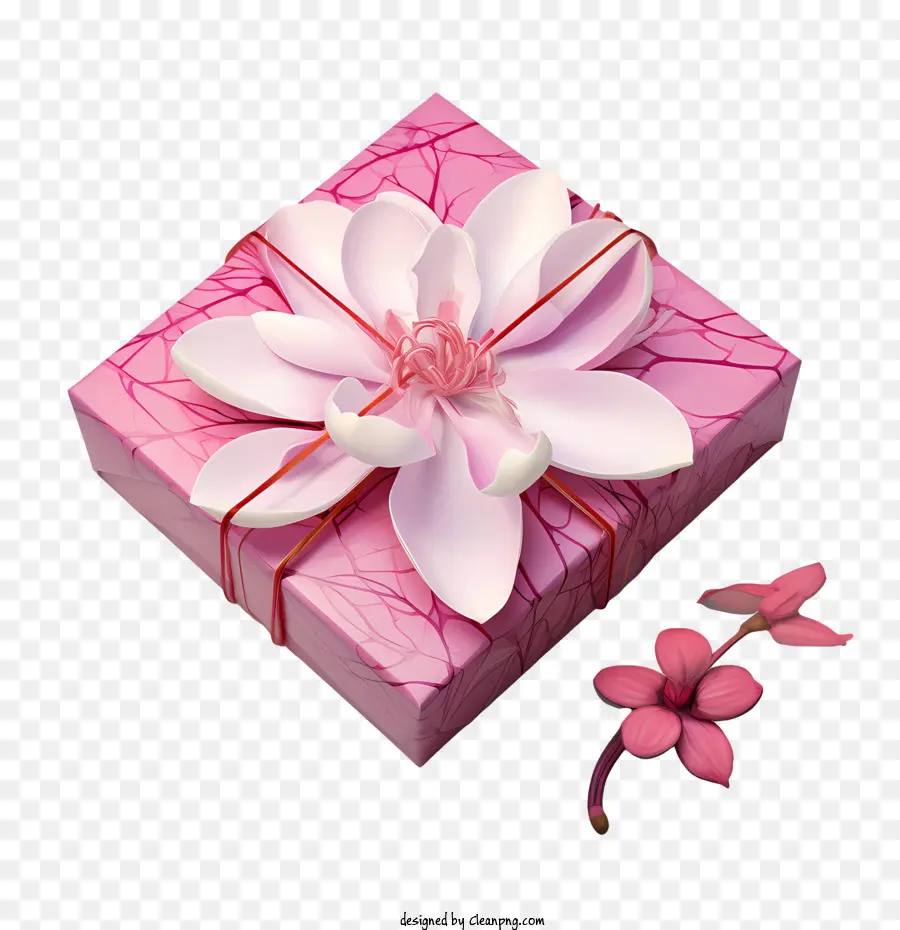 Caixa De Presente Rosa，Flor PNG