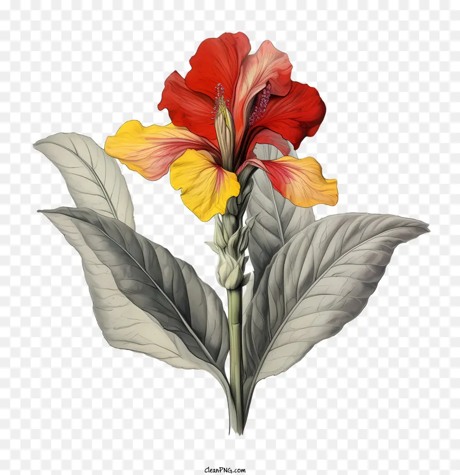 Canna Indica，Flor Rosa E Roxa PNG