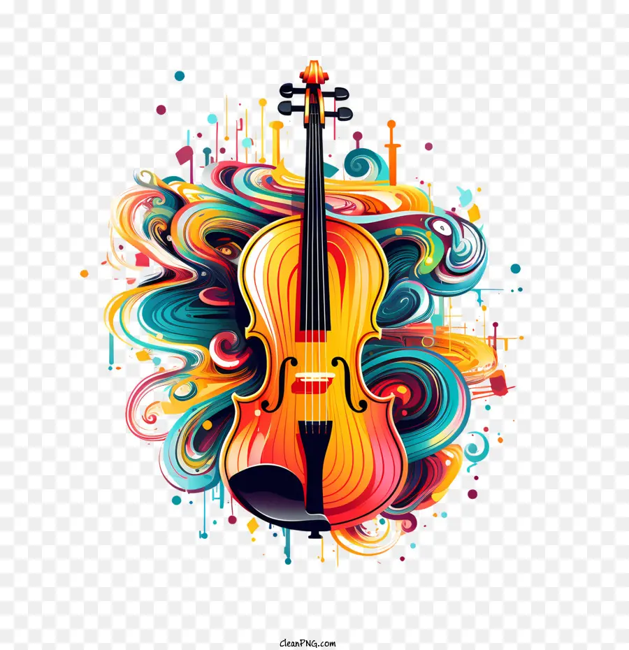 Dia Do Violino，Violino Colorido PNG