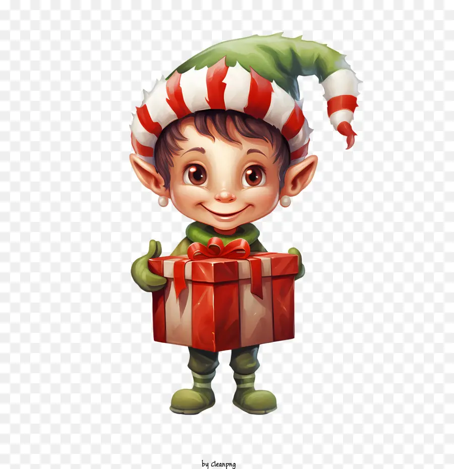 Christmas Elf，Presente PNG