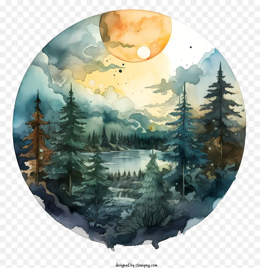 Solstício De Dezembro，Pintura De Paisagem PNG