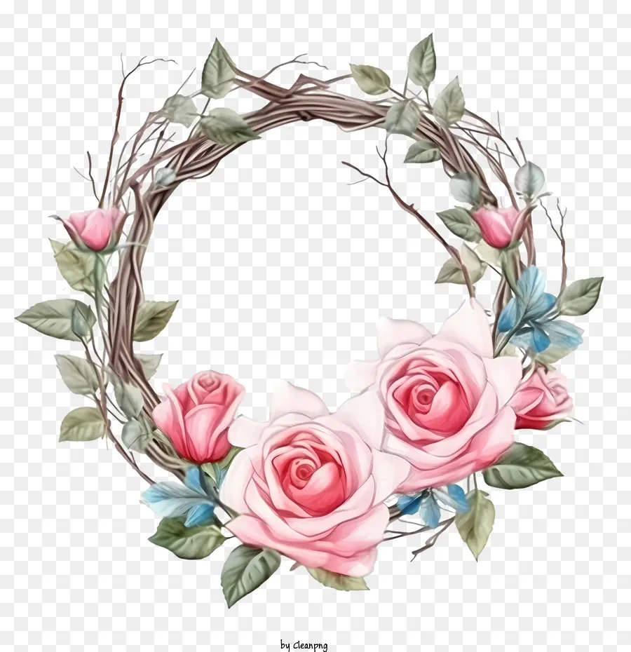 Coroa De Flores Rosa，Rosa PNG