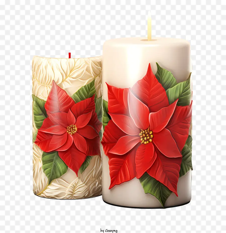 Vela De Natal，Poinsétia Em Vasos PNG