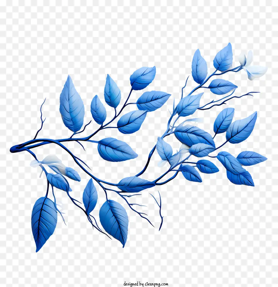 Folhas Azuis，Azul PNG