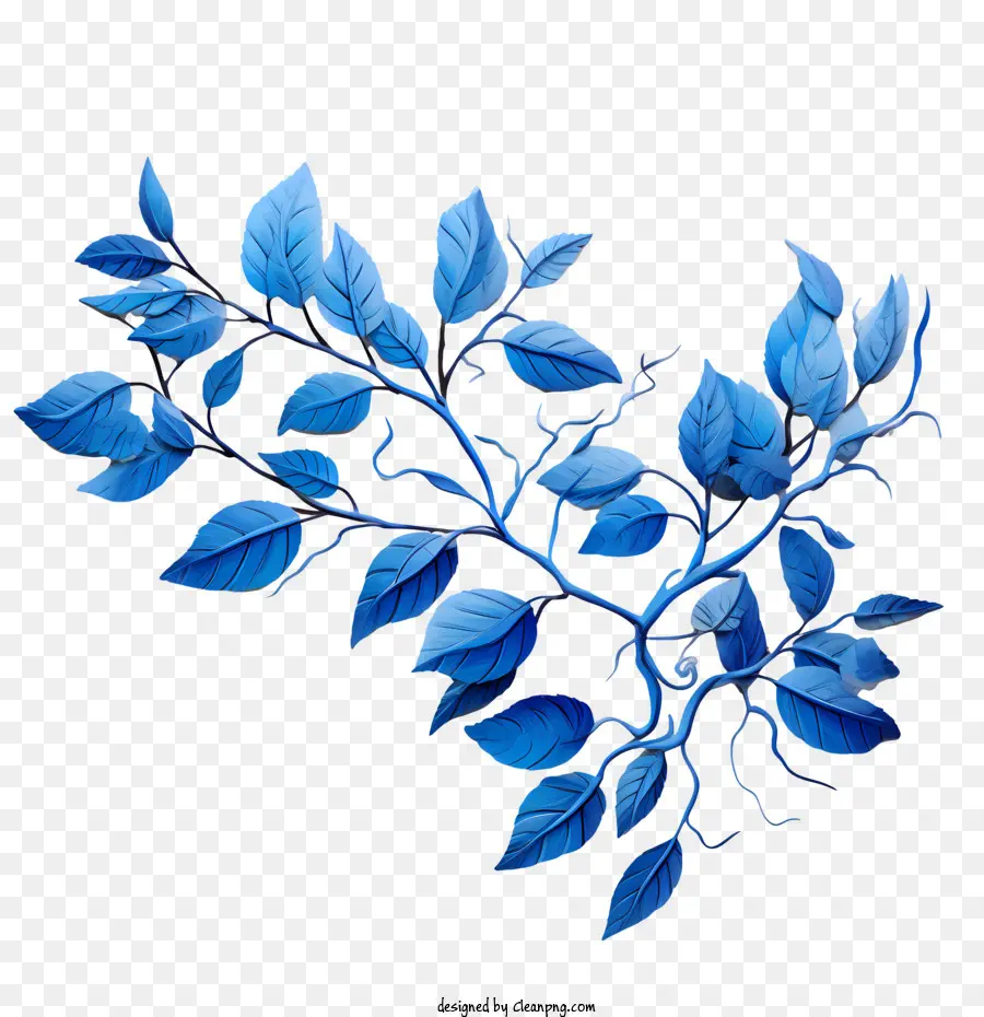 Folhas Azuis，Galhos De Floração PNG