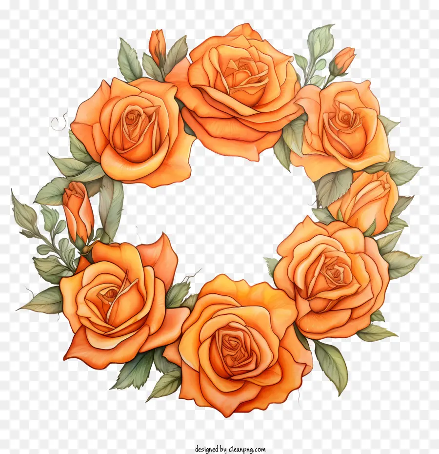 Coroa De Flores Rosa，Laranja As Rosas PNG
