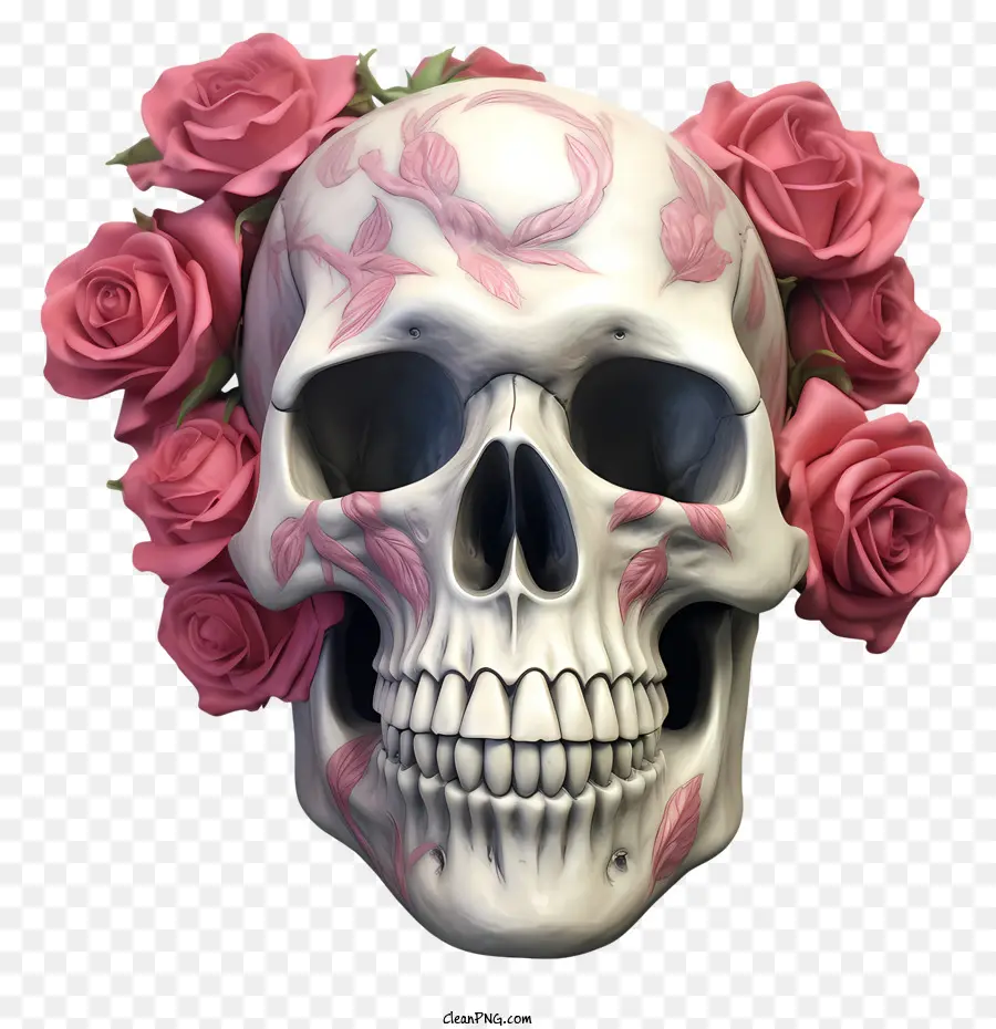 Caveira Rosa，Crânio PNG