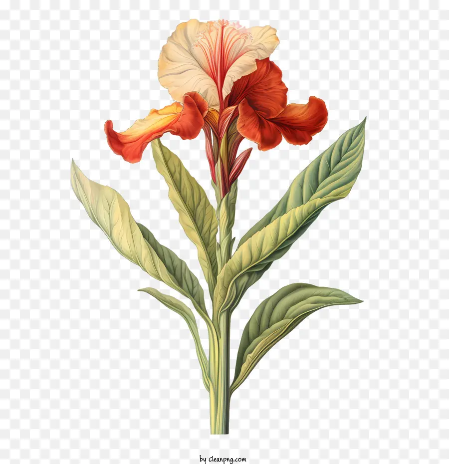 Canna Indica，Flor Laranjeira PNG