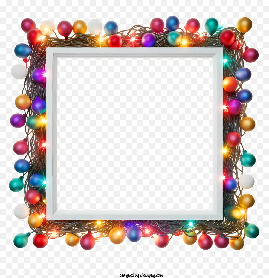 Luzes De Natal，Moldura Colorida PNG