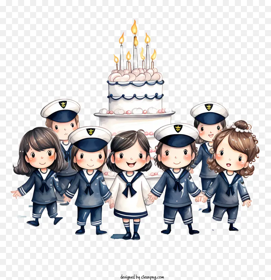 Marinha Aniversário，Bolo De Aniversário PNG