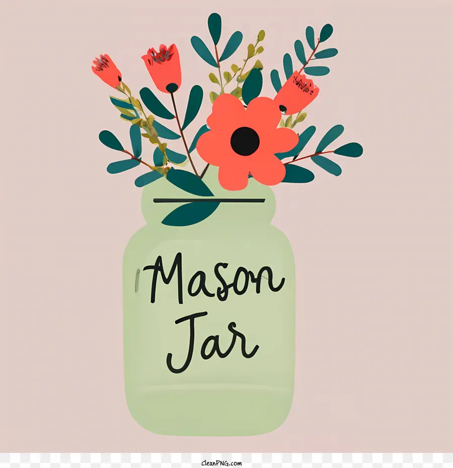 Dia Nacional Do Mason Jar，Frasco De Vidro Com Flores PNG