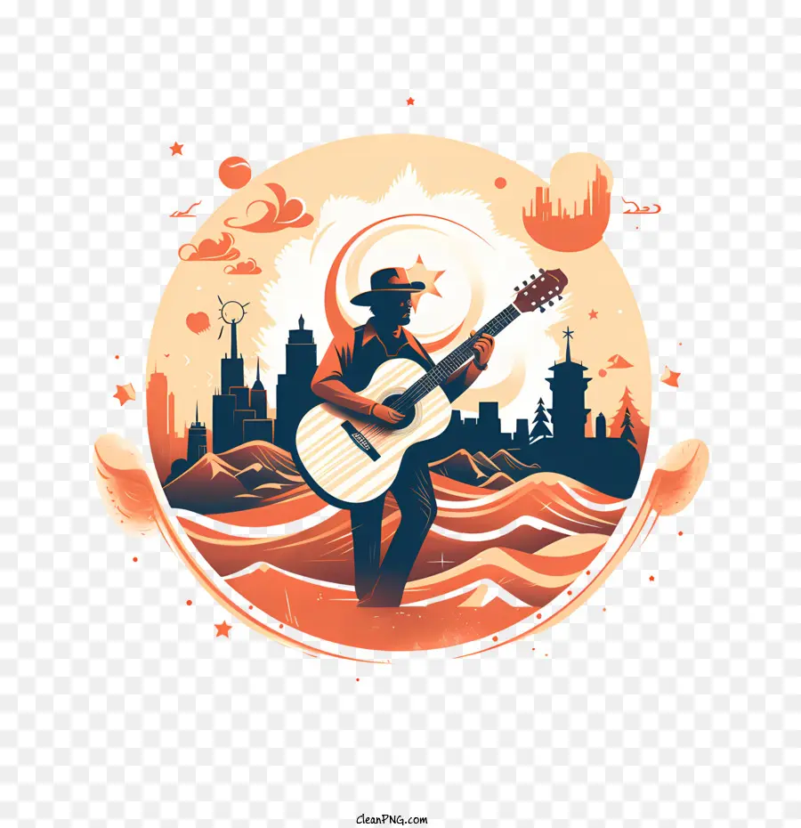 Dia Internacional Da Música Country，Guitarrista PNG