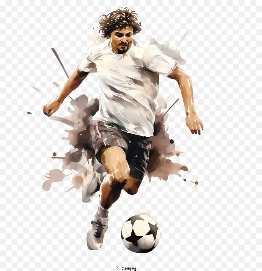 Soccer Player，Aquarela PNG