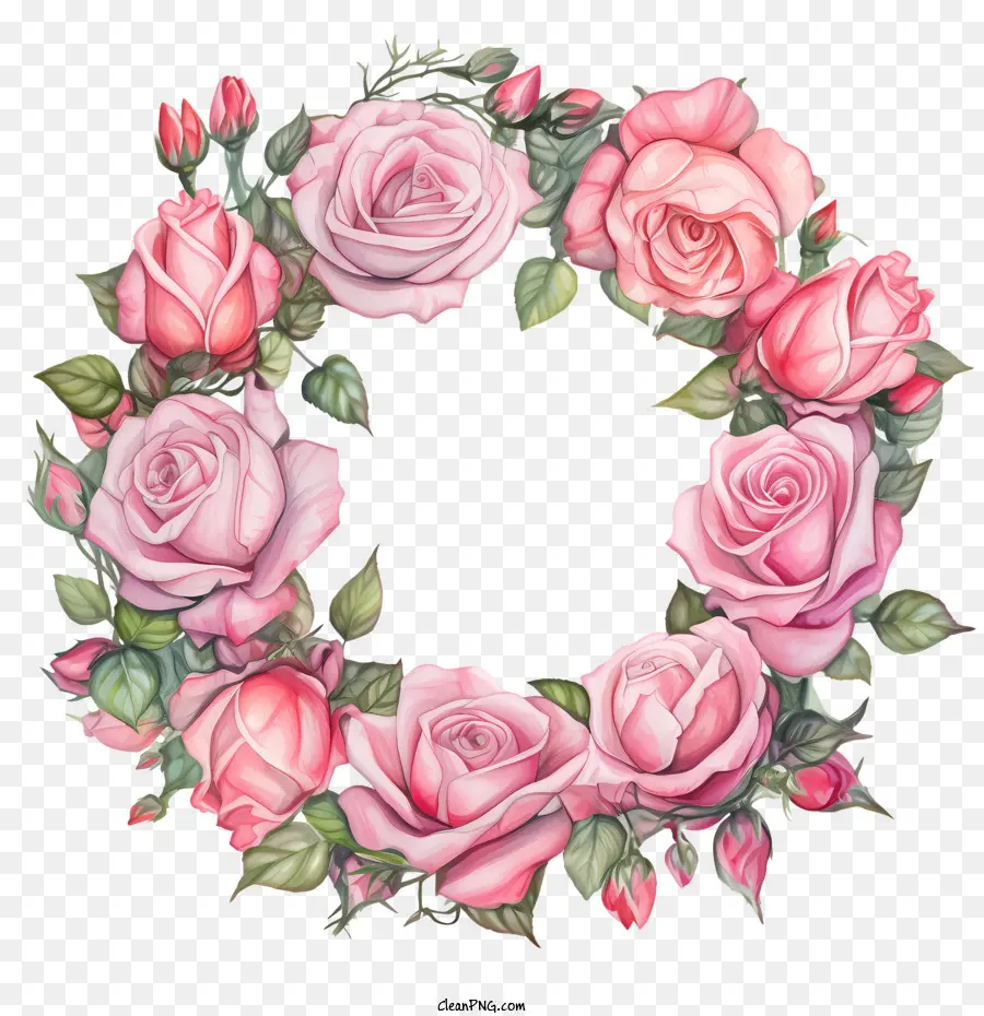 Coroa De Flores Rosa，Rosas Cor De Rosa PNG