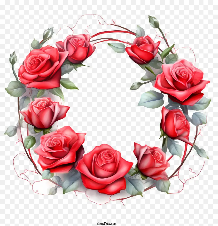 Coroa De Flores Rosa，Rosas Vermelhas PNG