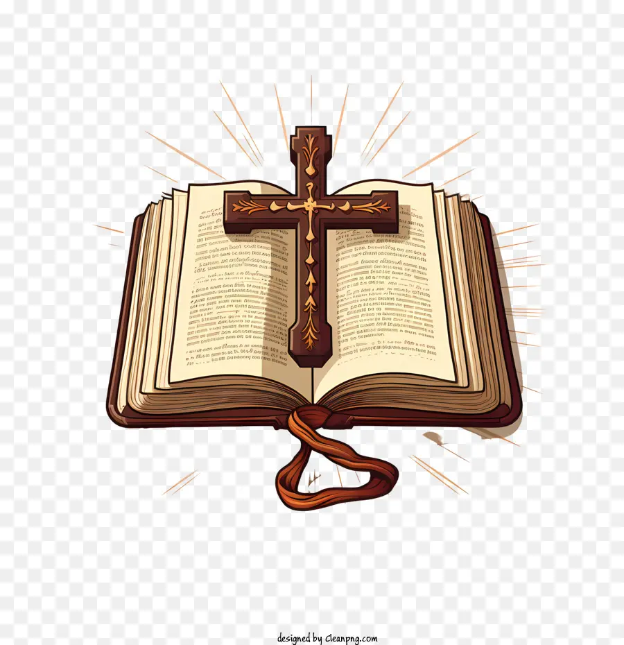 Bíblia Com Cruz，Bíblia Aberta PNG