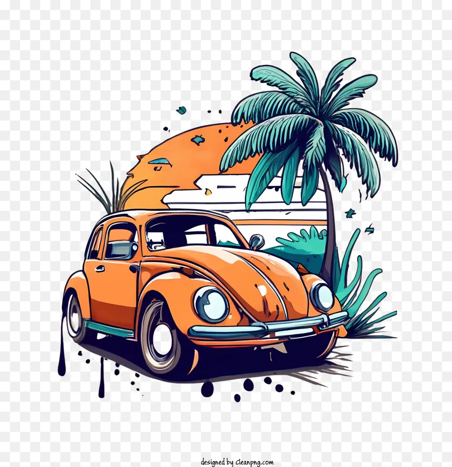 Volkswagen Beetle，Carros Antigos PNG