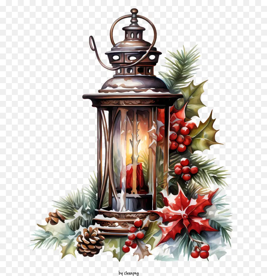 Lanterna De Natal，Lanterna Com Vela PNG