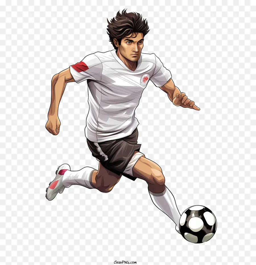 Jogador De Futebol，Uniforme Branco PNG