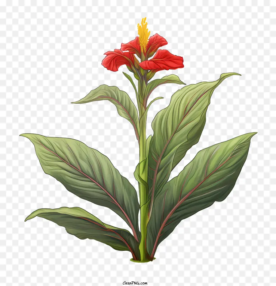 Canna Indica，Flor Vermelha PNG