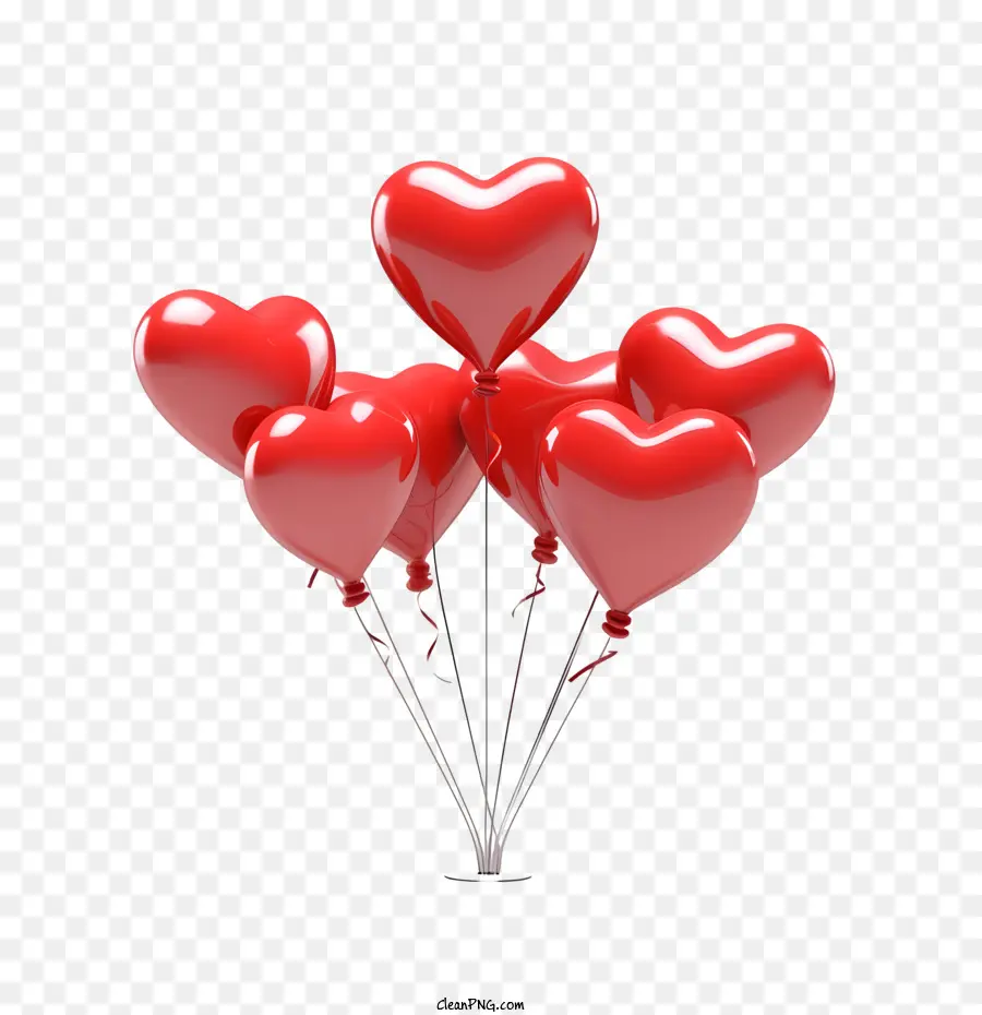 3d Coração，Balões PNG