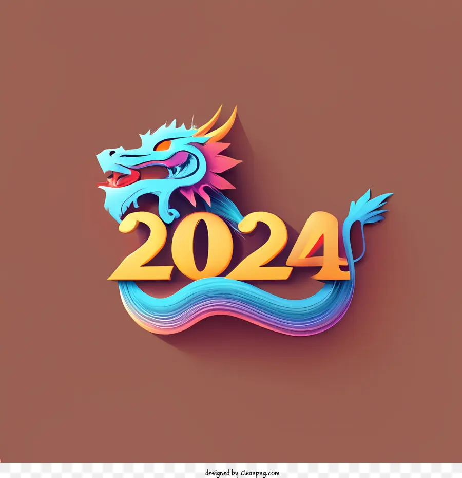 2024 Feliz Ano Novo，Dragão PNG